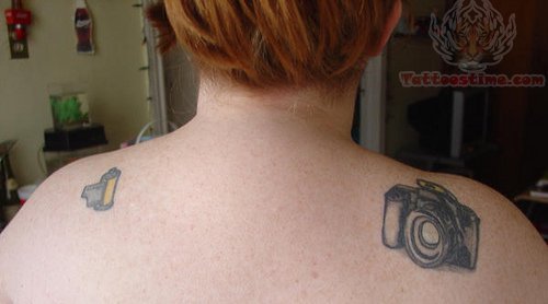 Camera Tattoos On Back Shoulder