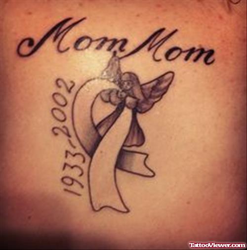Mom Mom Memorial Ribbon Cancer Tattoo