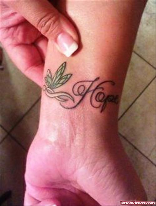 Hop Cancer Tattoo On Left Forearm