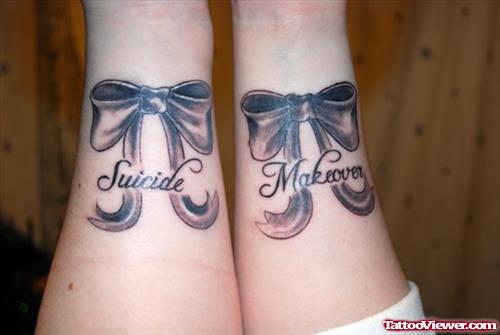 Suicide Makeover Grey Ink Ribbons Cancer Tattoo