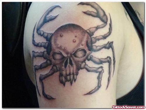 Crab Skull Cancer Tattoo