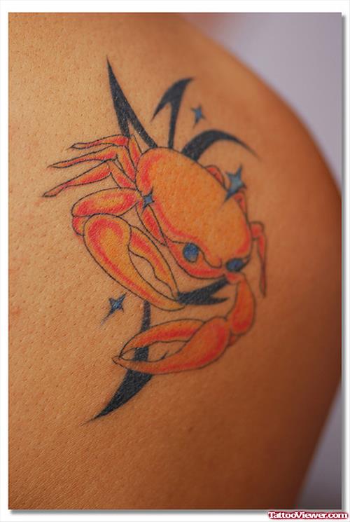 Tribal And Crab Zodiac Cancer Tattoo