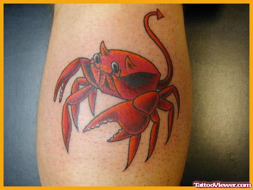 Red Crab Cancer Tattoo