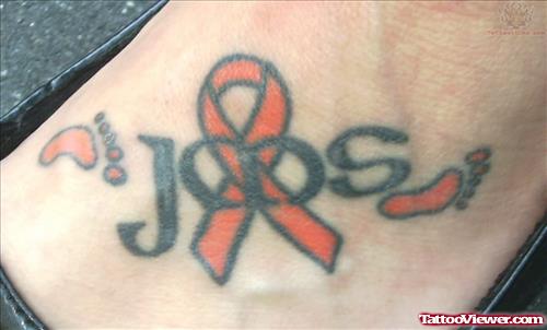 Hope Ribbon Cancer Tattoo Design