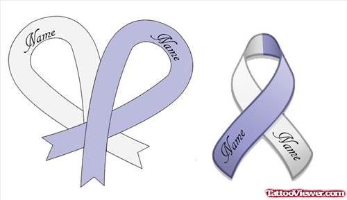 Ribbon Cancer Tattoos Designs