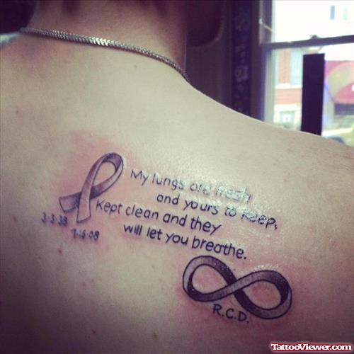 Lung Cancer Tattoo On Back