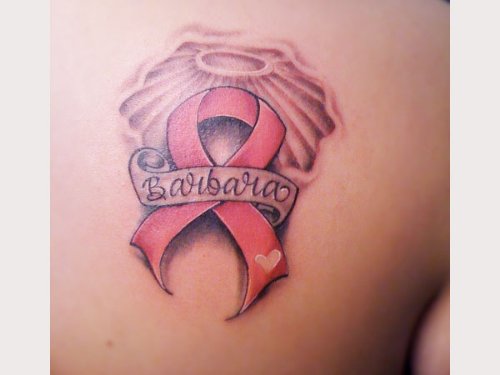 Brain Cancer Tattoo On Back Shoulder