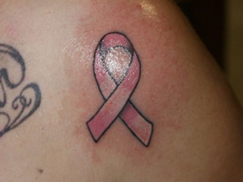 Ribbon Cancer Sign Tattoo