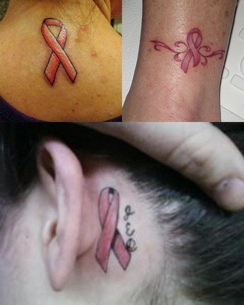 Ribbon Cancer Tattoo Designs