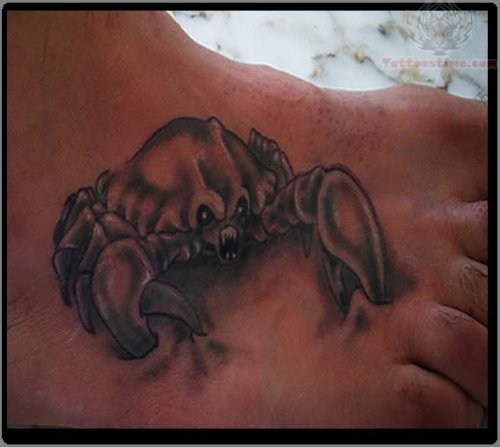 Cancer  Tattoo On Foot