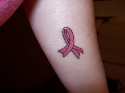 Ribbon Breast Cancer Tattoo