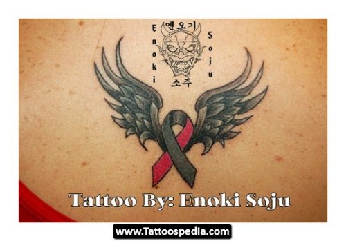 Angel Winged Cancer Tattoo