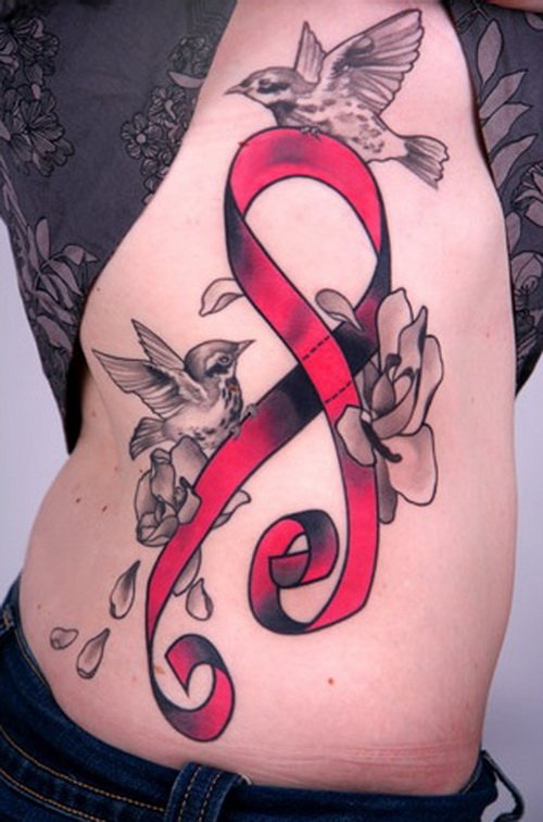 Rib Side Cancer Tattoos For Girls