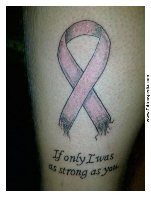 Breast Cancer Tattoo On Leg