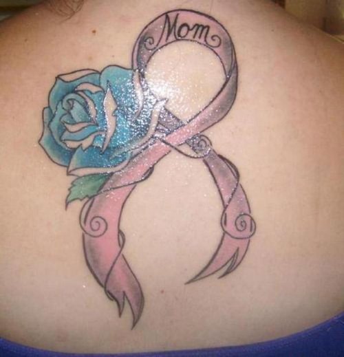 Blue Rose and Cancer Tattoo