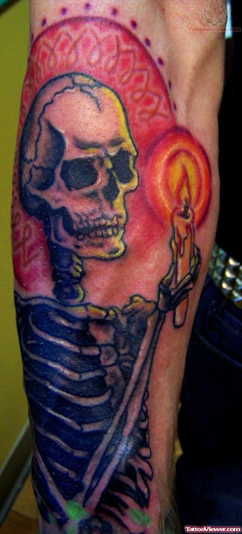 Skeleton Candle Tattoo