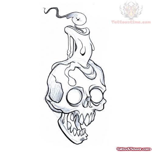 Candle Skull Tattoo Design