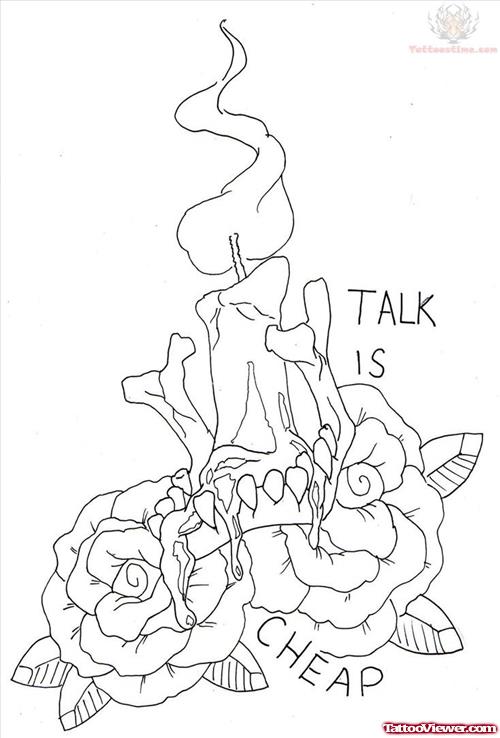Talk Is Cheap Candle Tattoo