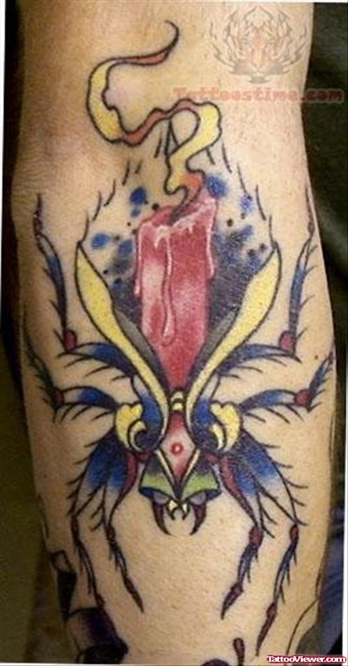 Spider Candle Tattoo