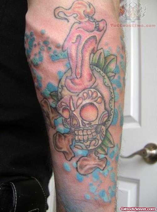 Day Of Dead Candle Tattoo