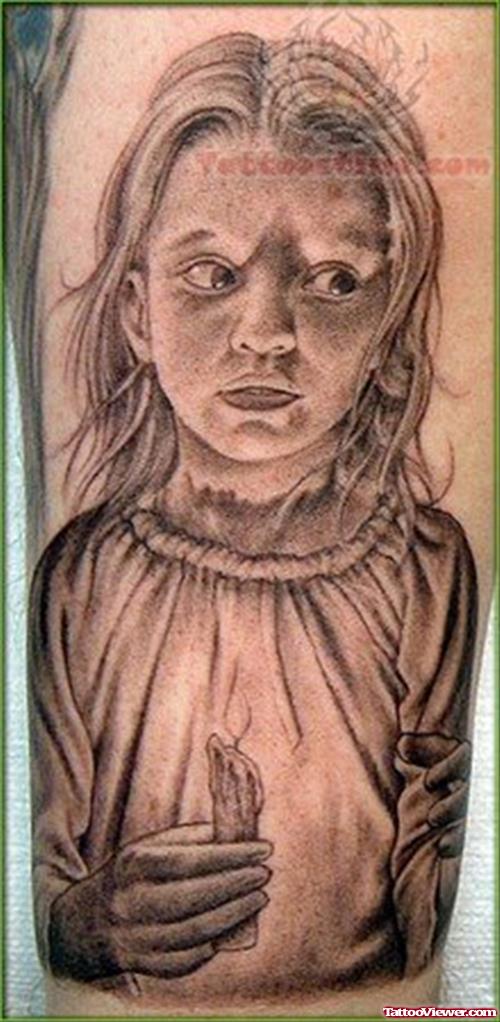Child Candle Tattoo