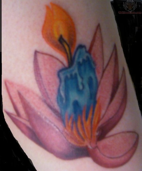 Flower Candle Tattoo