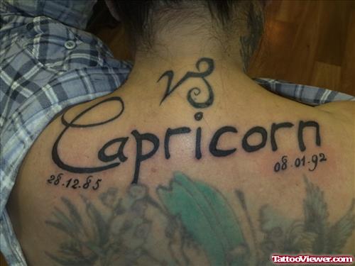 Capricorn Tattoo On Back Body