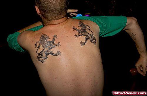 Zodiac Capricorn Tattoos On Back Shoulders