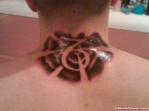 Man Back Neck Capricorn Tattoo