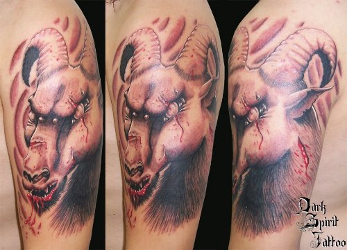 Capricorn Tattoo On Half Sleeve For Men