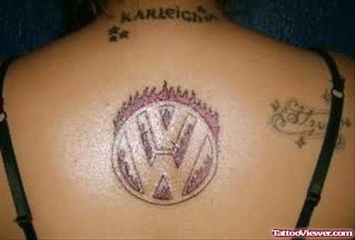 Volkswagen Logo Tattoo On Back