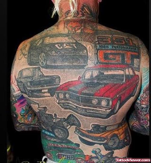 Cars Tattoos On Full Back