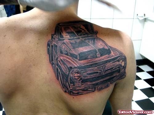 Big Car Tattoo On Back