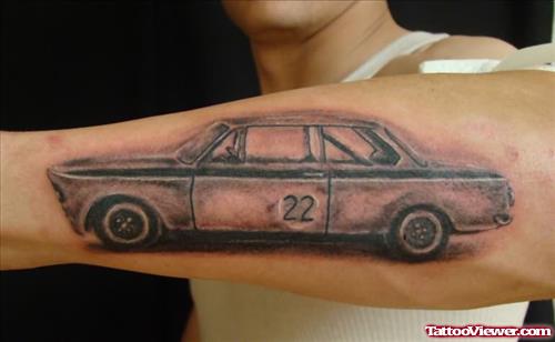 B M W Car Tattoo On Arm