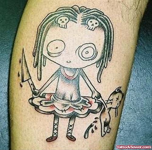 Cartoon Girl Tattoo