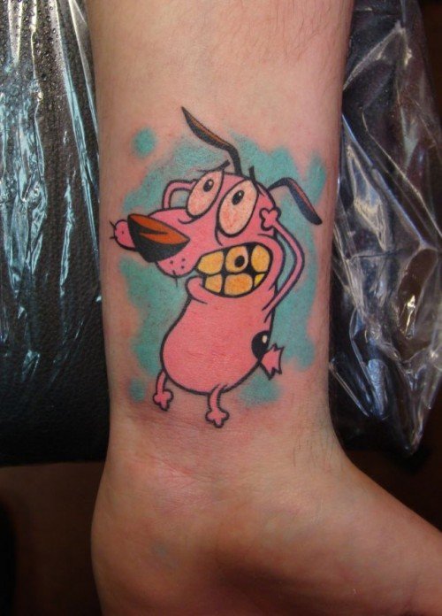 Pink Cartoon Tattoo On Wrist