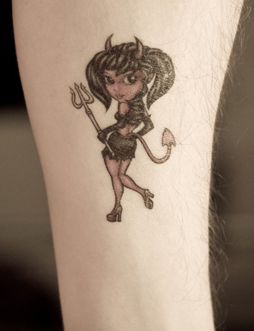 Devil Girl Cartoon Tattoo