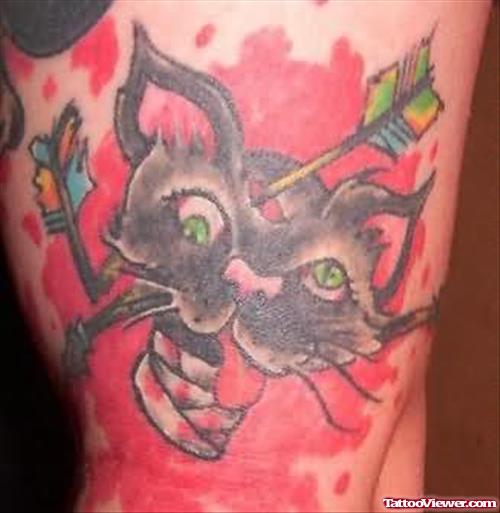 Coloured Cat Tattoo