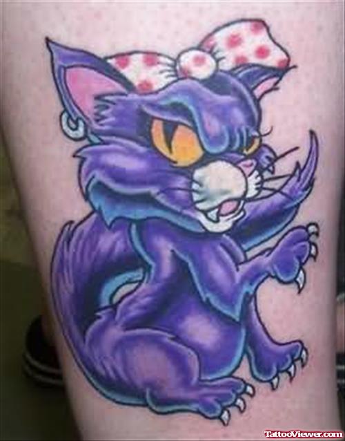 Cartoon Cat Tattoo