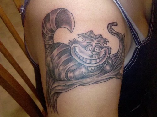 Cat Tattoo On Right Shoulder