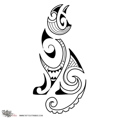 Maori Cat Tattoo Design