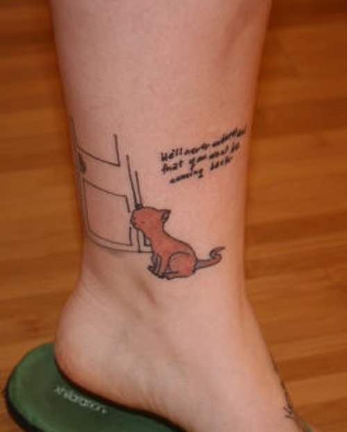 Cat Tattoo On Ankle