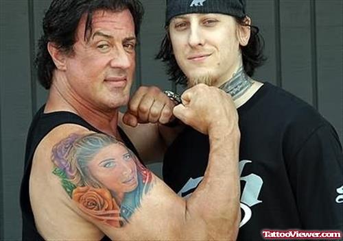 Face Tattoo On celebrity shoulder