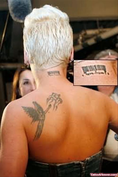 Celebrity tattoo on Back Shoulder