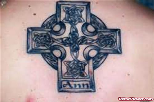 Celtic Cross Tattoo On Back For Men