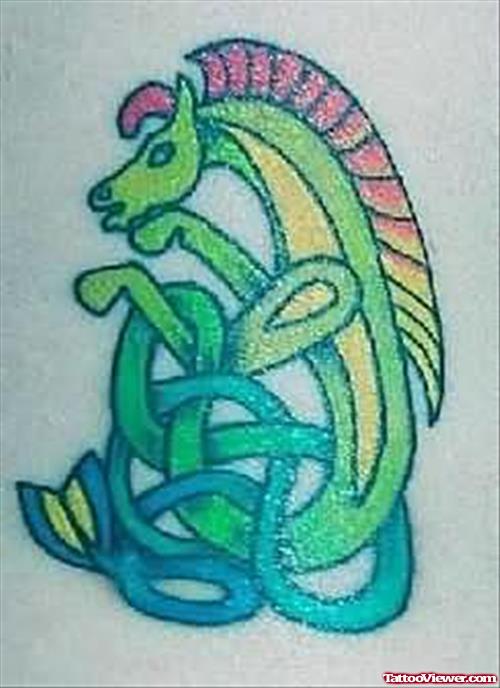 Fantastic Unicorn Celtic Tattoo