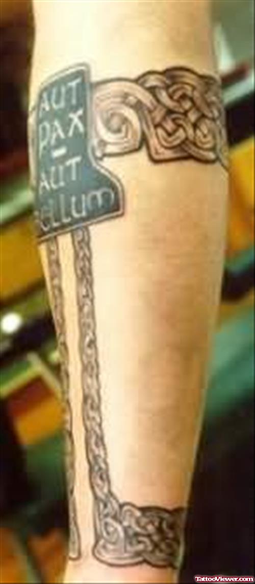 Stylish Celtic Tattoo On Leg