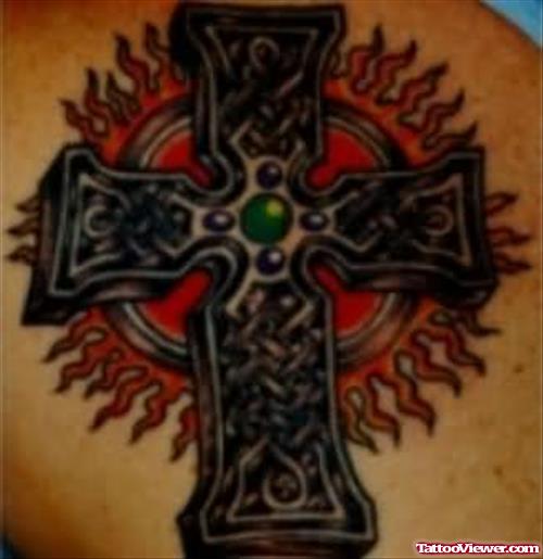 Terrific Celtic Cross Tattoo