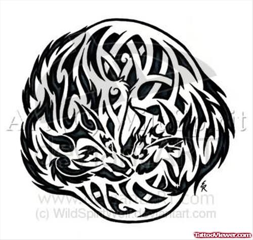 Wolf And Fox Celtic Tattoo