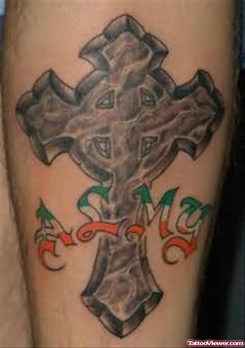 Elegant Celtic Cross Tattoo Design
